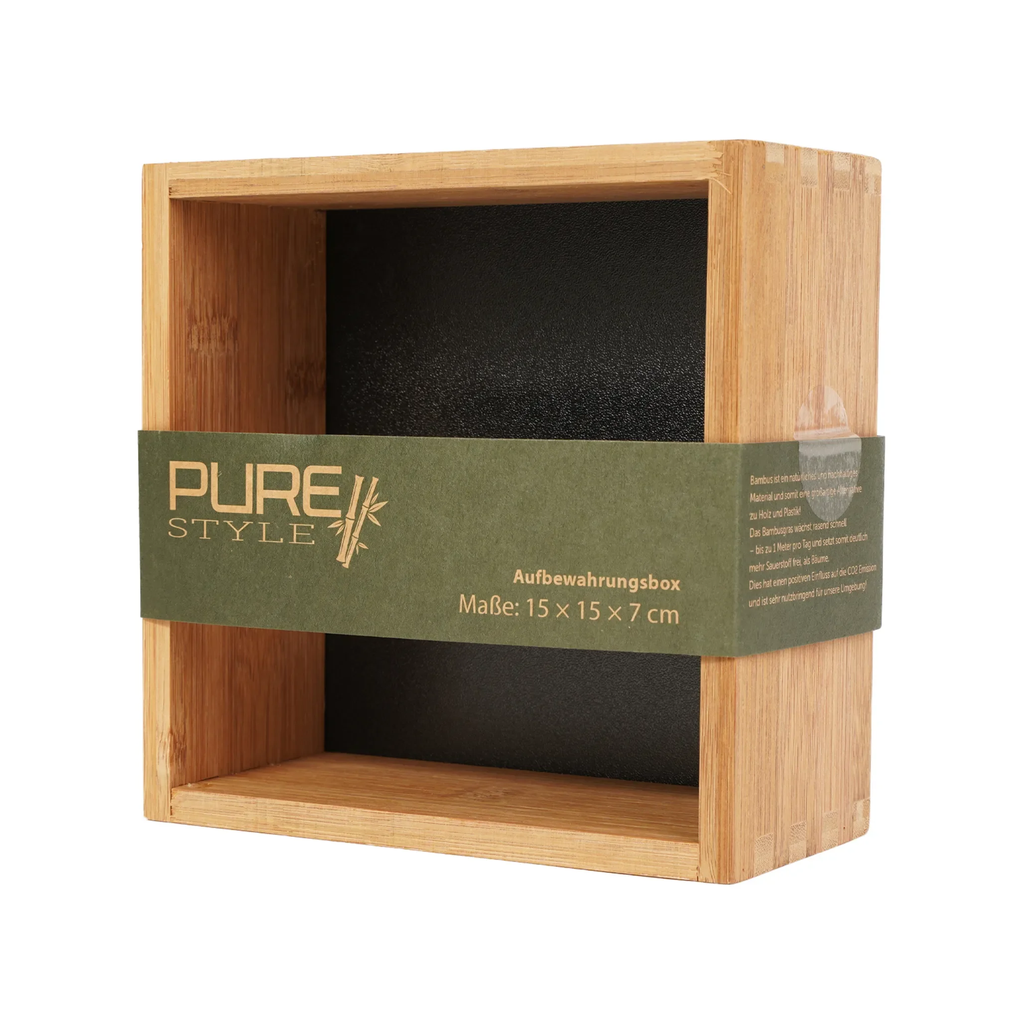Pure Style Bambus Aufbewahrungsbox – 15x15x7 cm